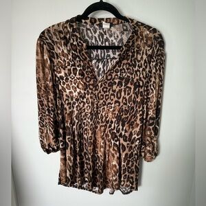 Cocomo Brown Leopard / Cheetah Print Blouse